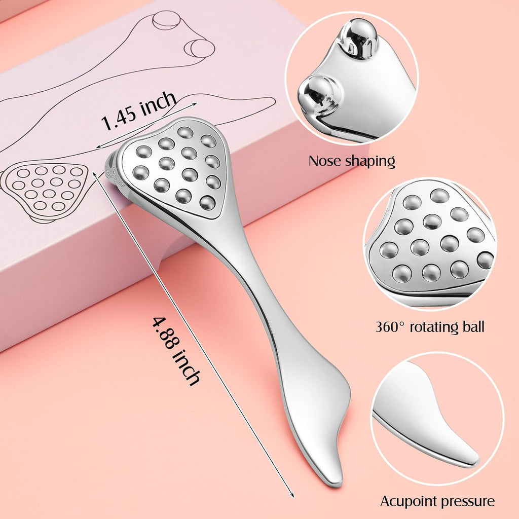 4-in-1 Facial Metal Roller & Gua Sha Tool